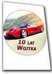 Opłatek gruby na tort 0,6mm. POŁYSK Auto  czerwone Ferrari