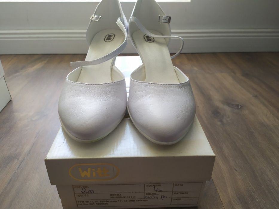 Buty białe ślubne WITT nieużywane rozm 40 model 281