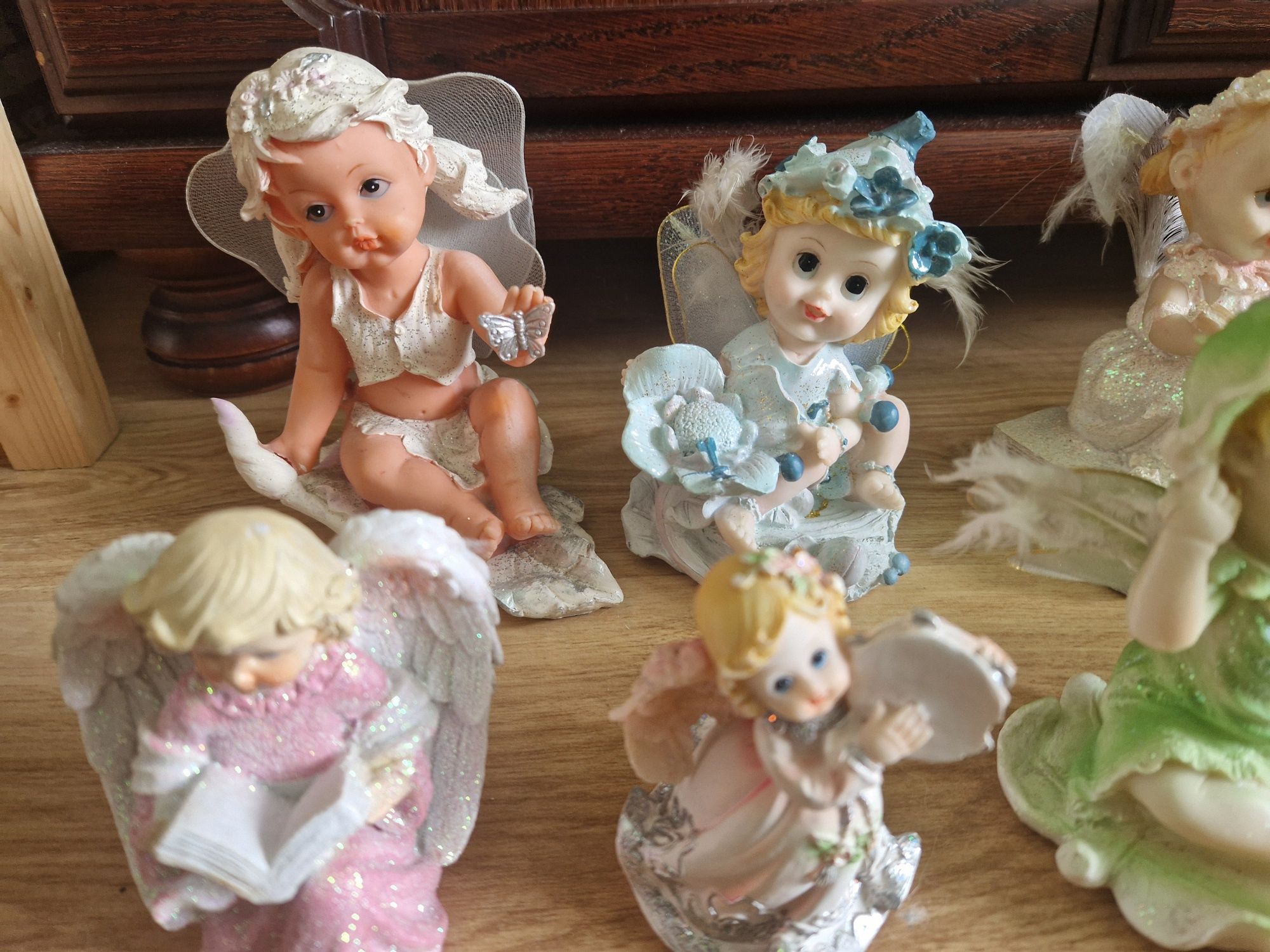 Mega kolekcja figurek aniołków w stylu boho retro vintage