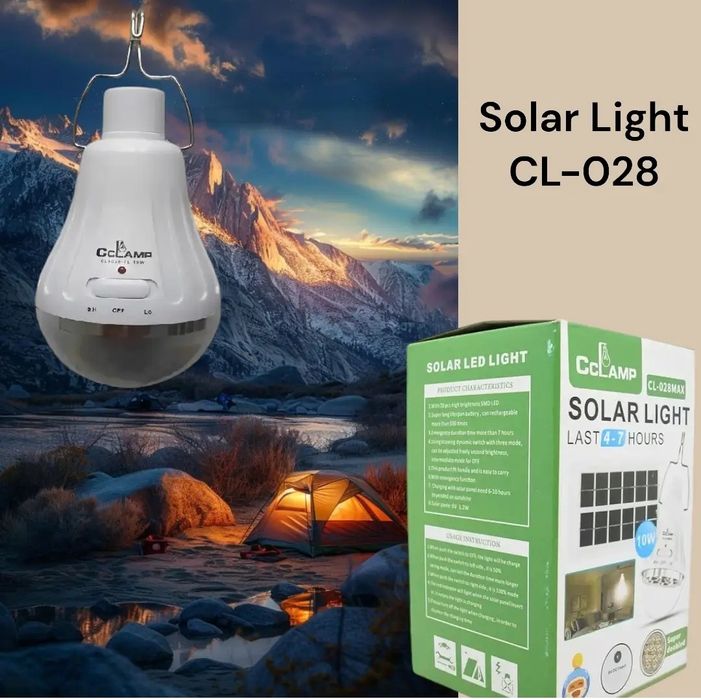 Лампа светильник аккумулятор солнечная панель CL 028 ліхтар