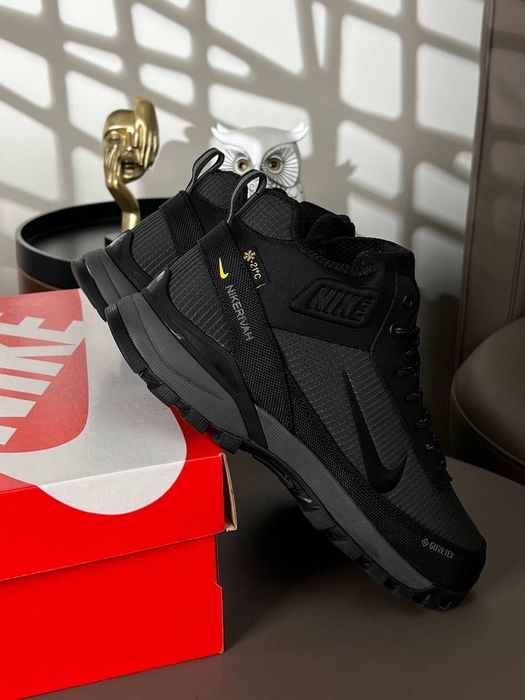 Чоловічі зимові кросівки Nike Rivah Black Grey Fur 41-46 р