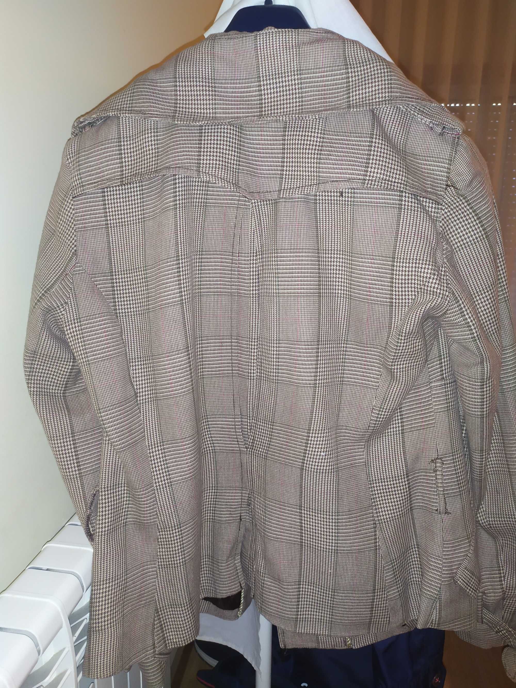 Casaco Feminino Pepe&Jeans xadrez castanho com cinto