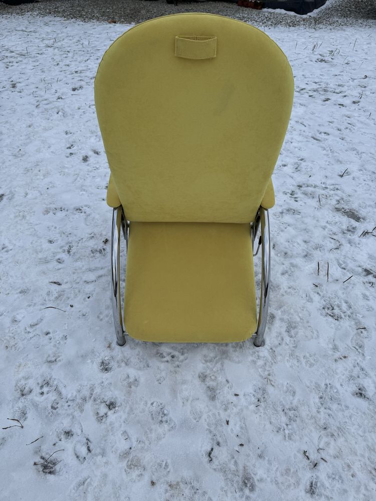 Unikat szezlong fotel rozkładany leżanka żółty designerski lata 70