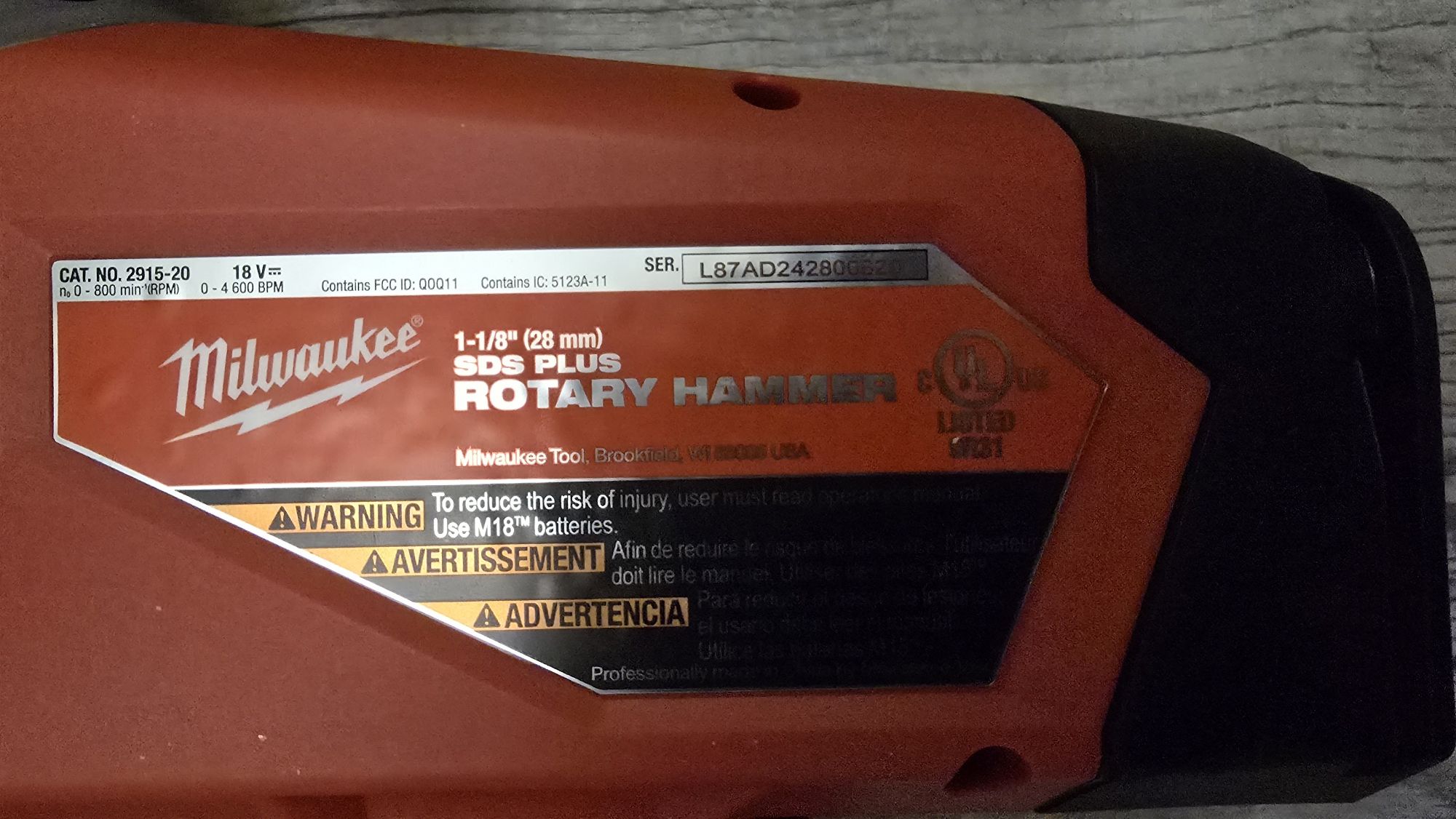 Młot udarowy młotowiertarka obrotowa  Milwaukee M18 Nowy  Oryginał