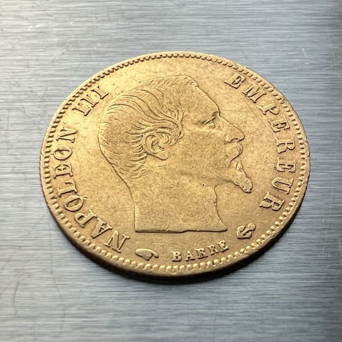 5 franków 1860 złoto Napoleon III Francja złota moneta kolekcjonerska