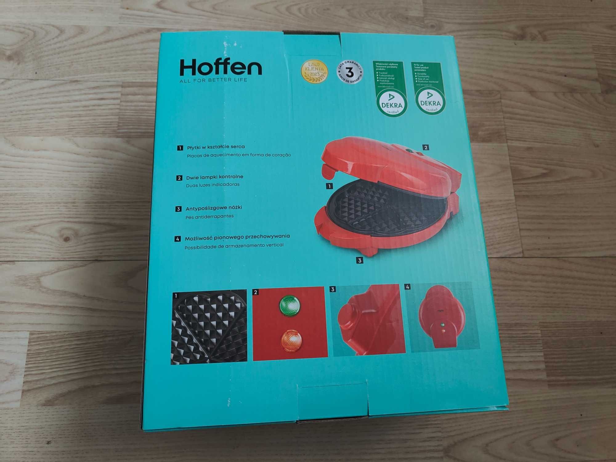 Gofrownica marki Hoffen - 1200 W , czerwona
