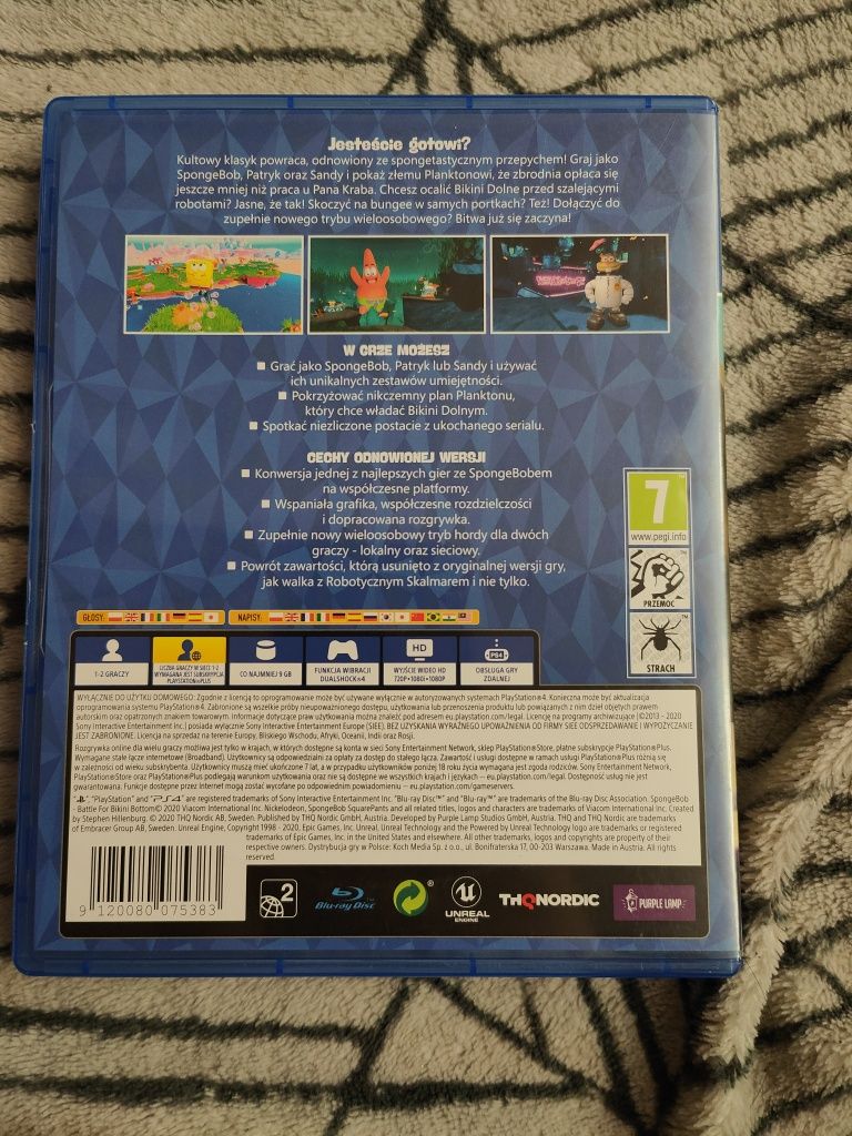 Spongebob Kanciastoporty battle for bikini bottom rehydrated PS4