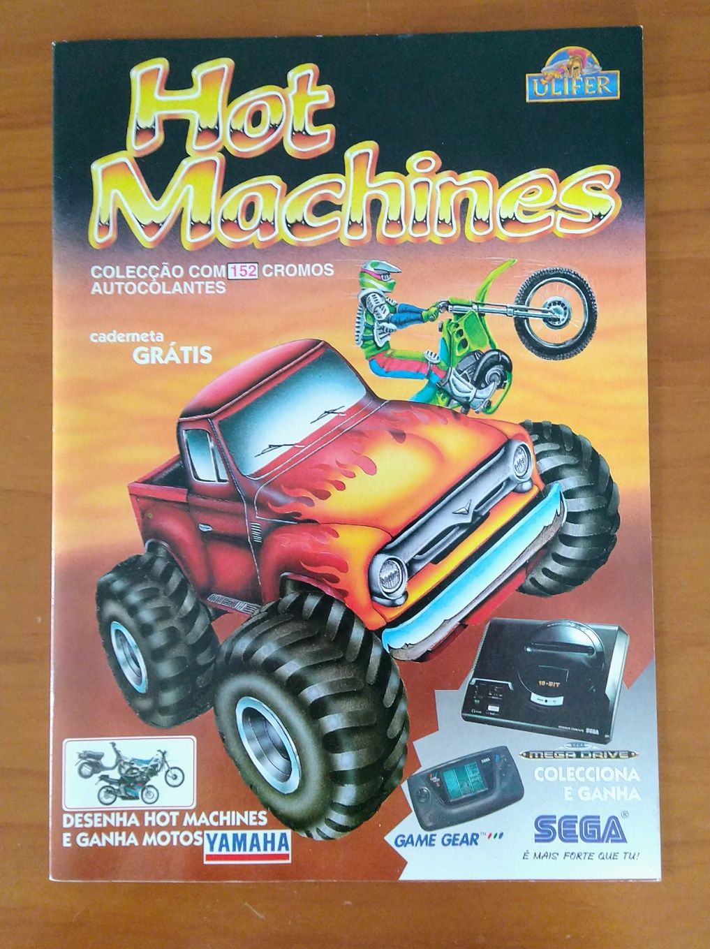 Caderneta cromos HOT MACHINES da Sega.