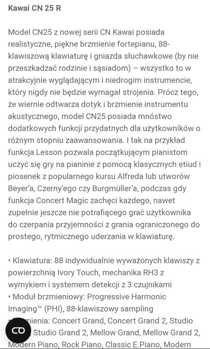 Kawai cn25 pianino cyfrowe stan bardzo dobry