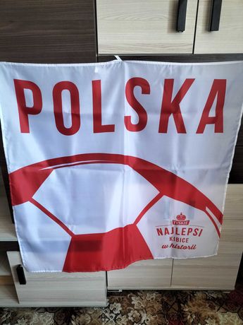 Flaga kibica Tyskie POLSKA z wiązaniem