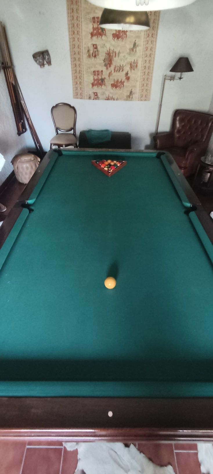 Mesa Snooker de Madeira Mogno
