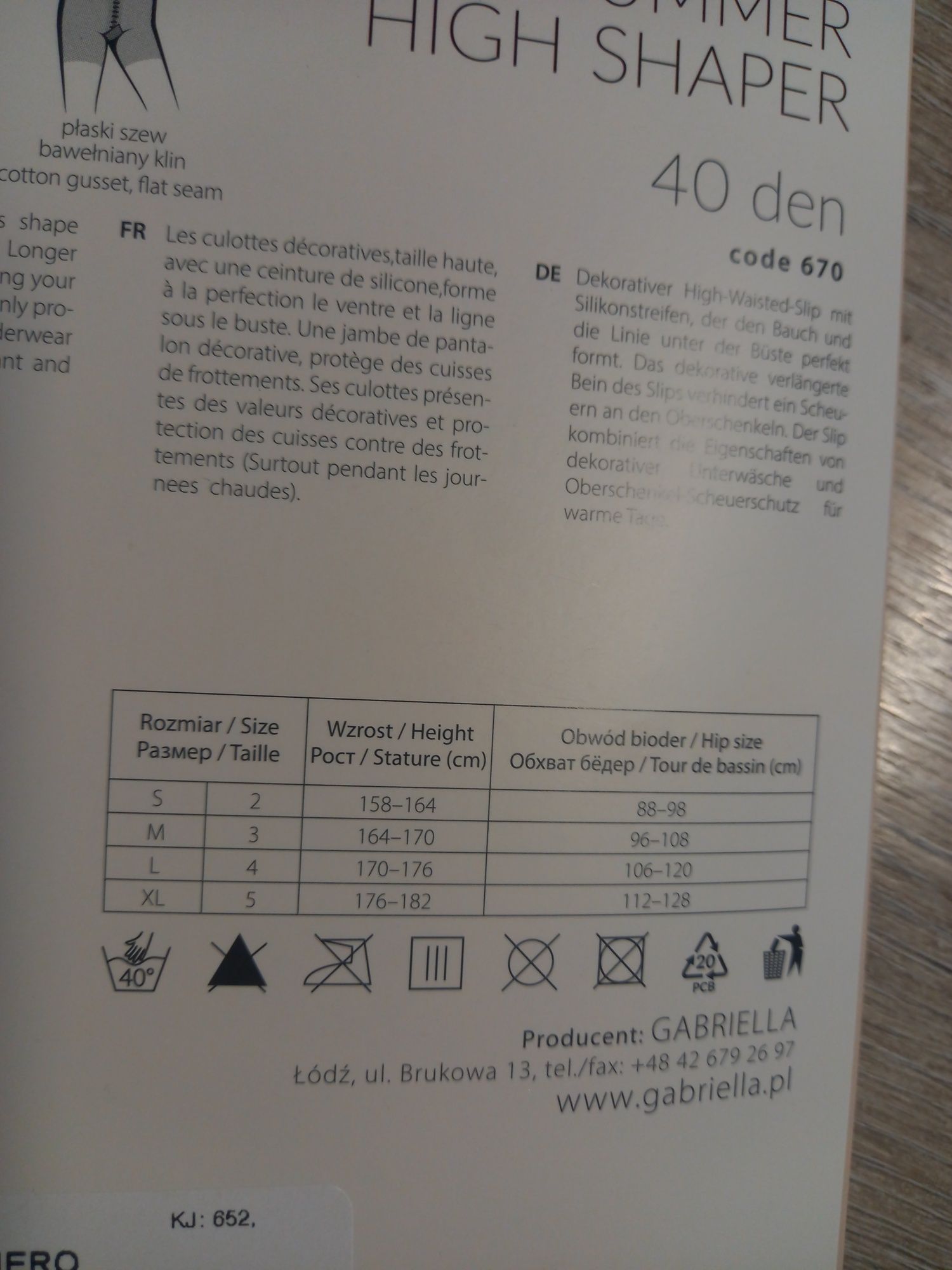 Szorty przeciw otarciom ud rozmiar L Gabriella