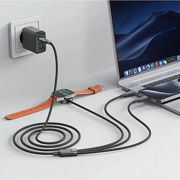 Kabel 3w1 Acefast C6-11 USB-C - 2x USB-C / Qi 480Mb/s 100W 1.2m - czar