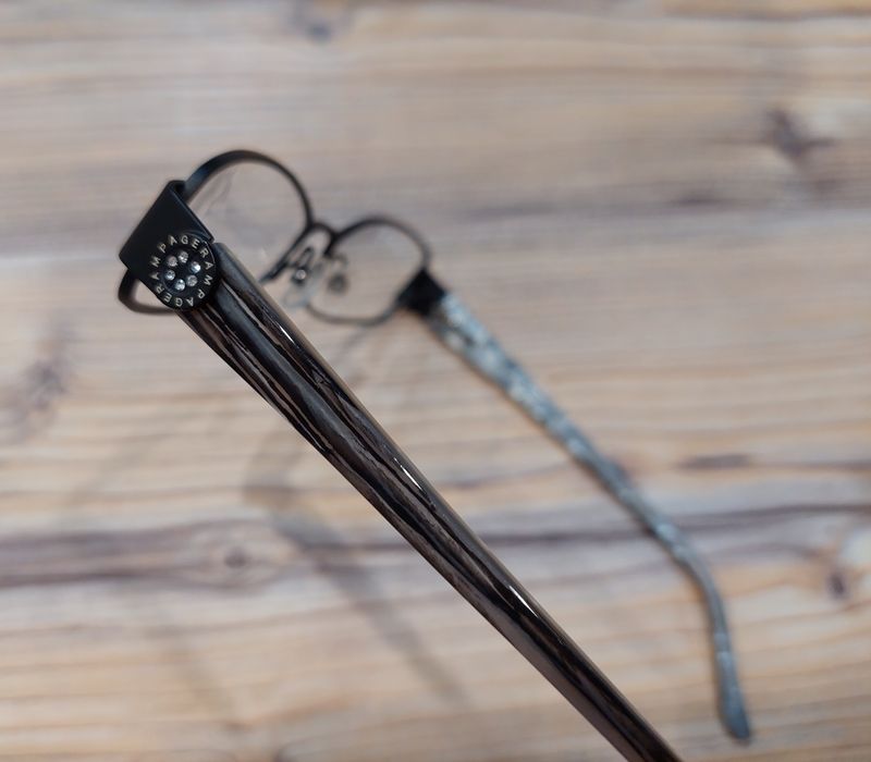 Женские узкие черные оправы с мраморными заушниками R102 от Rampage!