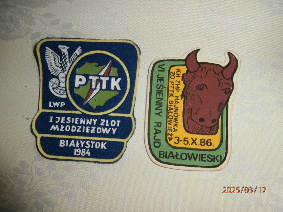 Plakietki z PRL-u, OHP, ZHP, PTTK itp. 9 szt. Unikaty kolekcjonerskie