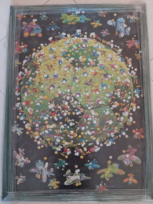 Quadro puzzle mordillo futebol com moldura