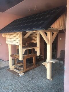 Domek, altana, dekoracja ogrodowa, żarna, unikatowa atrakcja ogrodowa