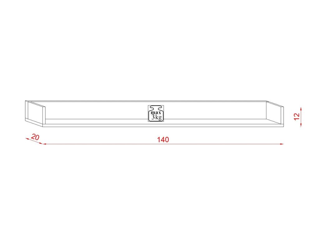 Półka 140cm Tulia Dąb Artisan