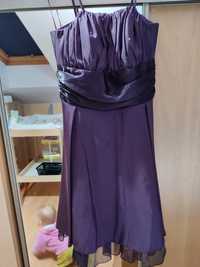 Sukienka elegancka 38 kolor śliwkowy na studniówkę/ bal karnawałowy