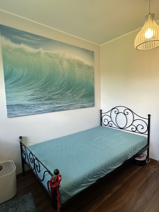 Czarne łóżko kute metalowe "AGNES" 120zx200