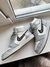 кроссовки кожа баскетбольные Nike Air Jordan 1 x Dior размер 43