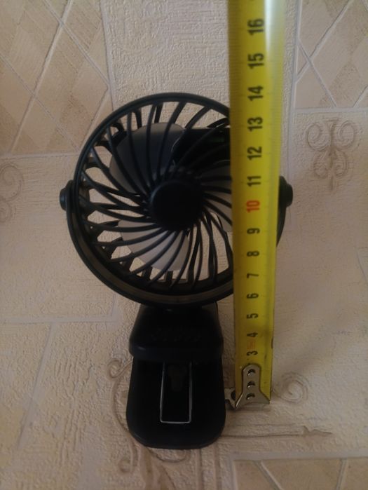 Вентилятор с прищепкой и подсветкой - 3 скорости (от АКБ и сети)