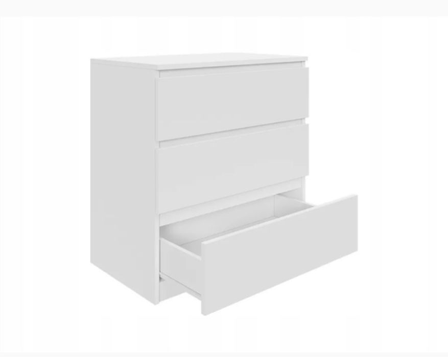 Biała komoda z 3 szufladami 90 cm