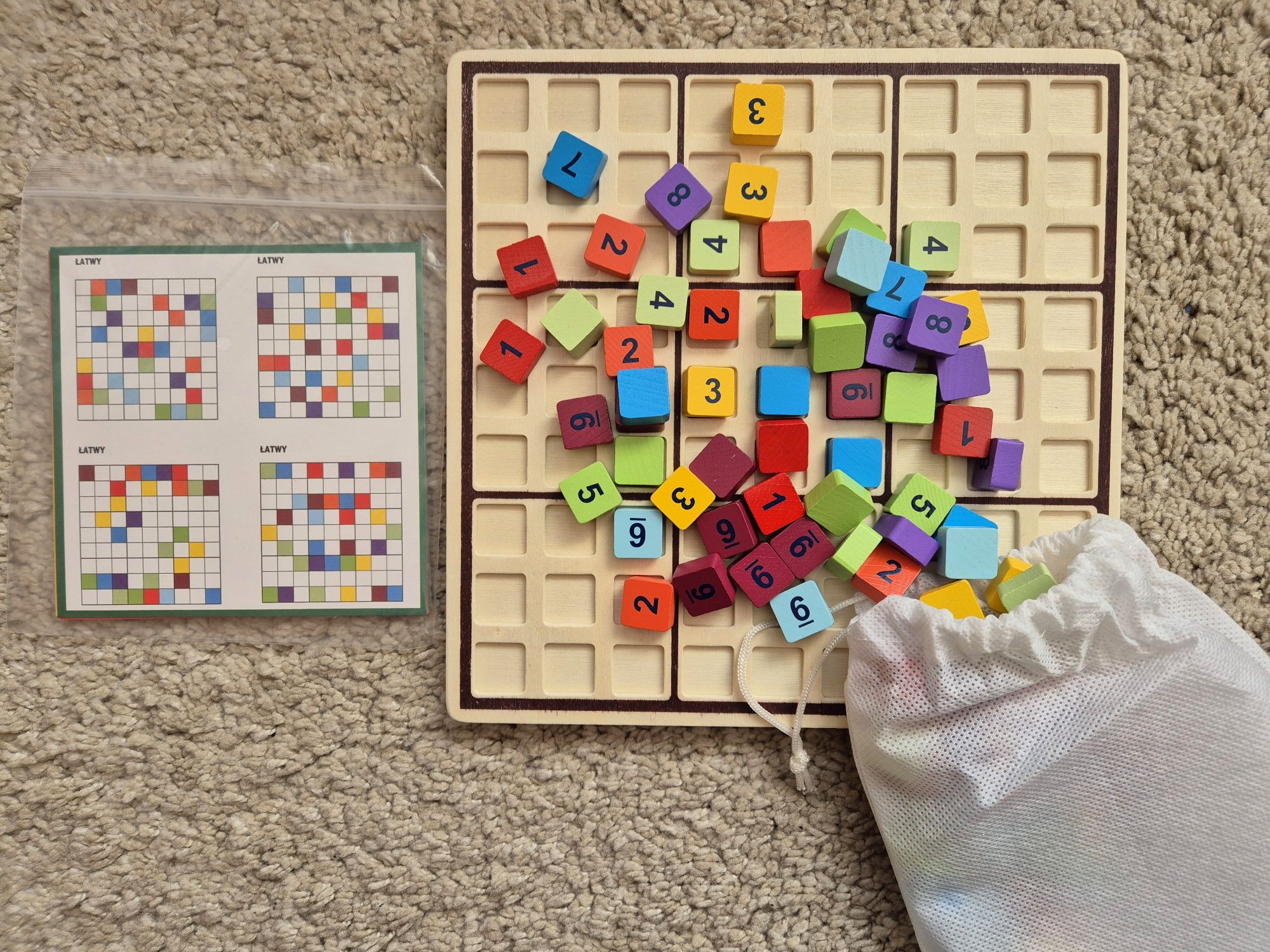 Sudoku klasyczna drewniana gra logiczna, wiek 6+