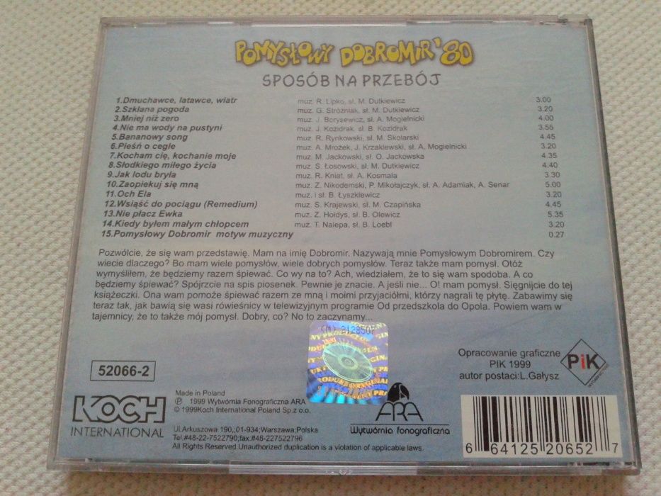 Pomyslowy Dobromir'80 - Sposób na Przebój KOCH CD