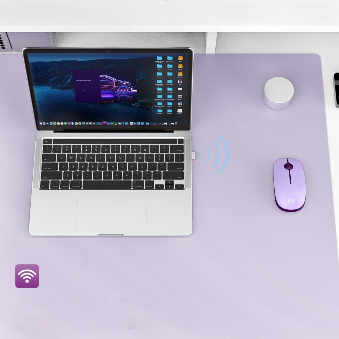 Mysz bezprzewodowa, 2,4 G, Silent Mouse z odbiornikiem USB,fioletowa.