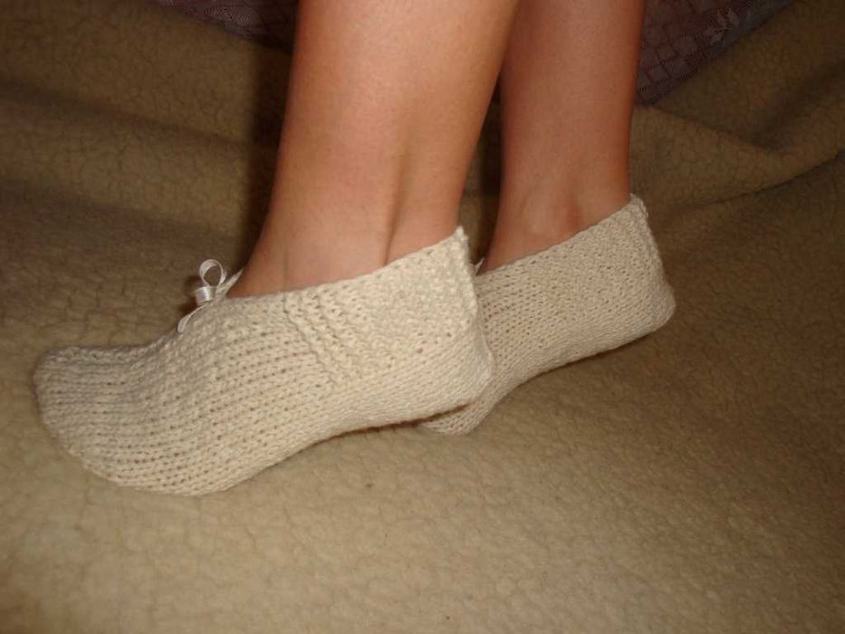 Handmade домашние тапочки следки носки шерстяные, ручная работа винтаж