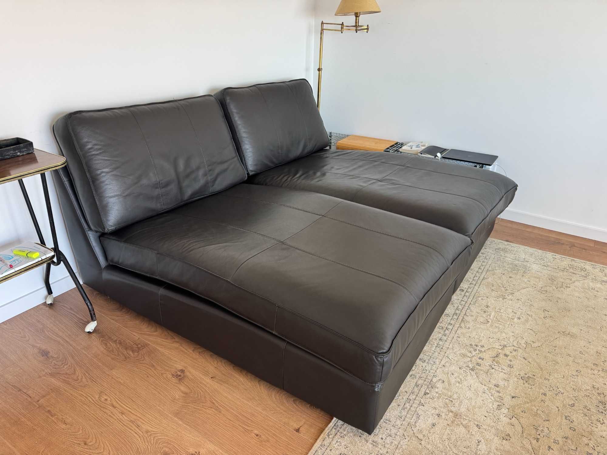 Two IKEA Kivik Chaise Lounges (Brown Leather)