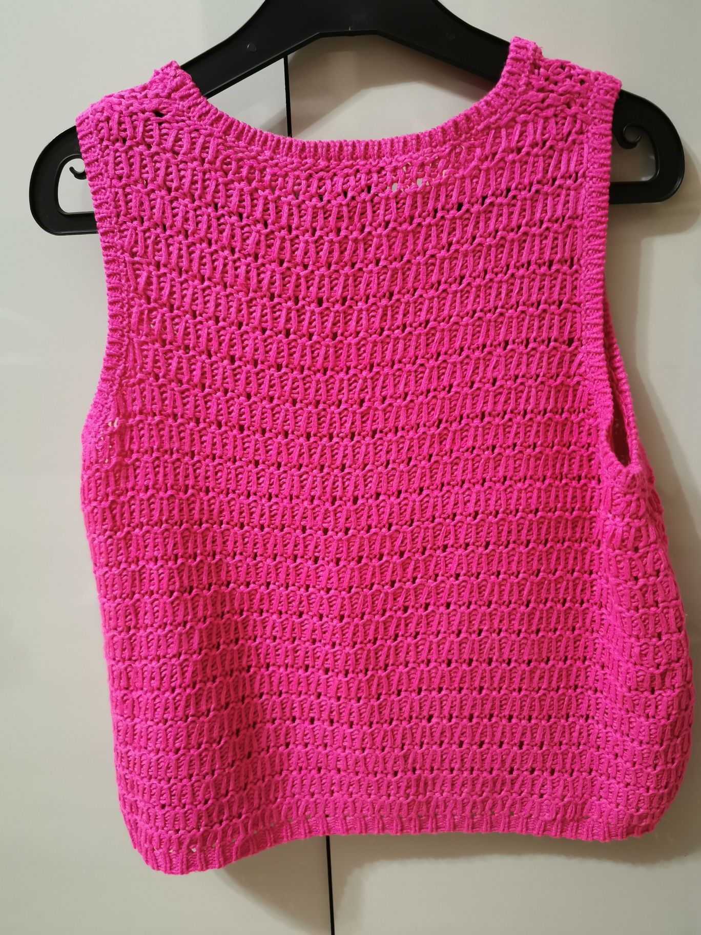 Sweter sweterek bezrękawnik różowy top shop roz 36 S