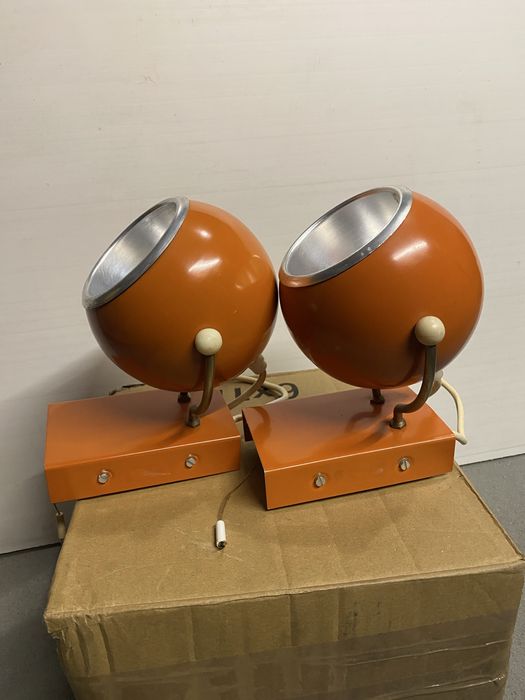 Zestaw kinkiet pomarańczowy space age prl lata 60 lata 70