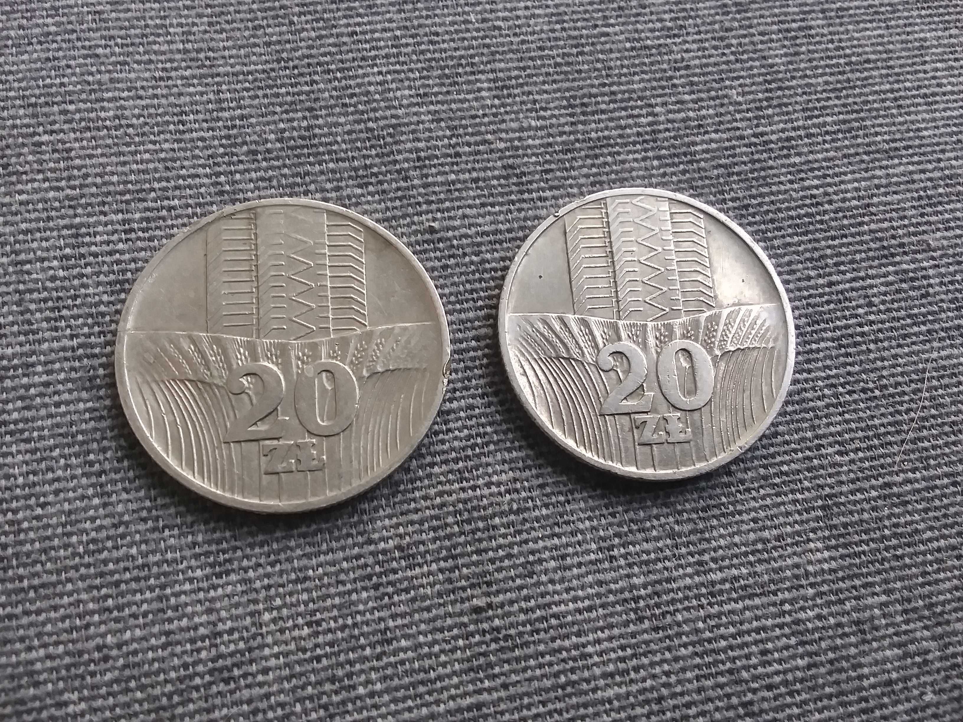 Stara moneta 20 zł złotych z 1973 rok 1974 obiegowa z PRL PLN kłos BZM