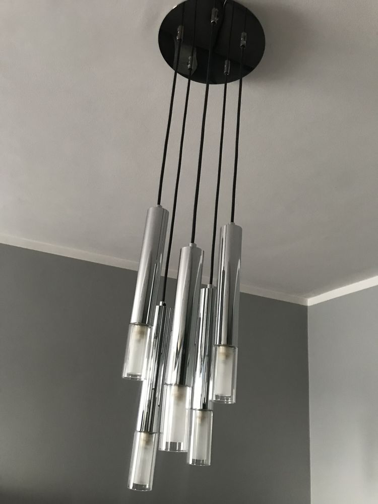 Lampa sopel 5 zwisów chrom bdb