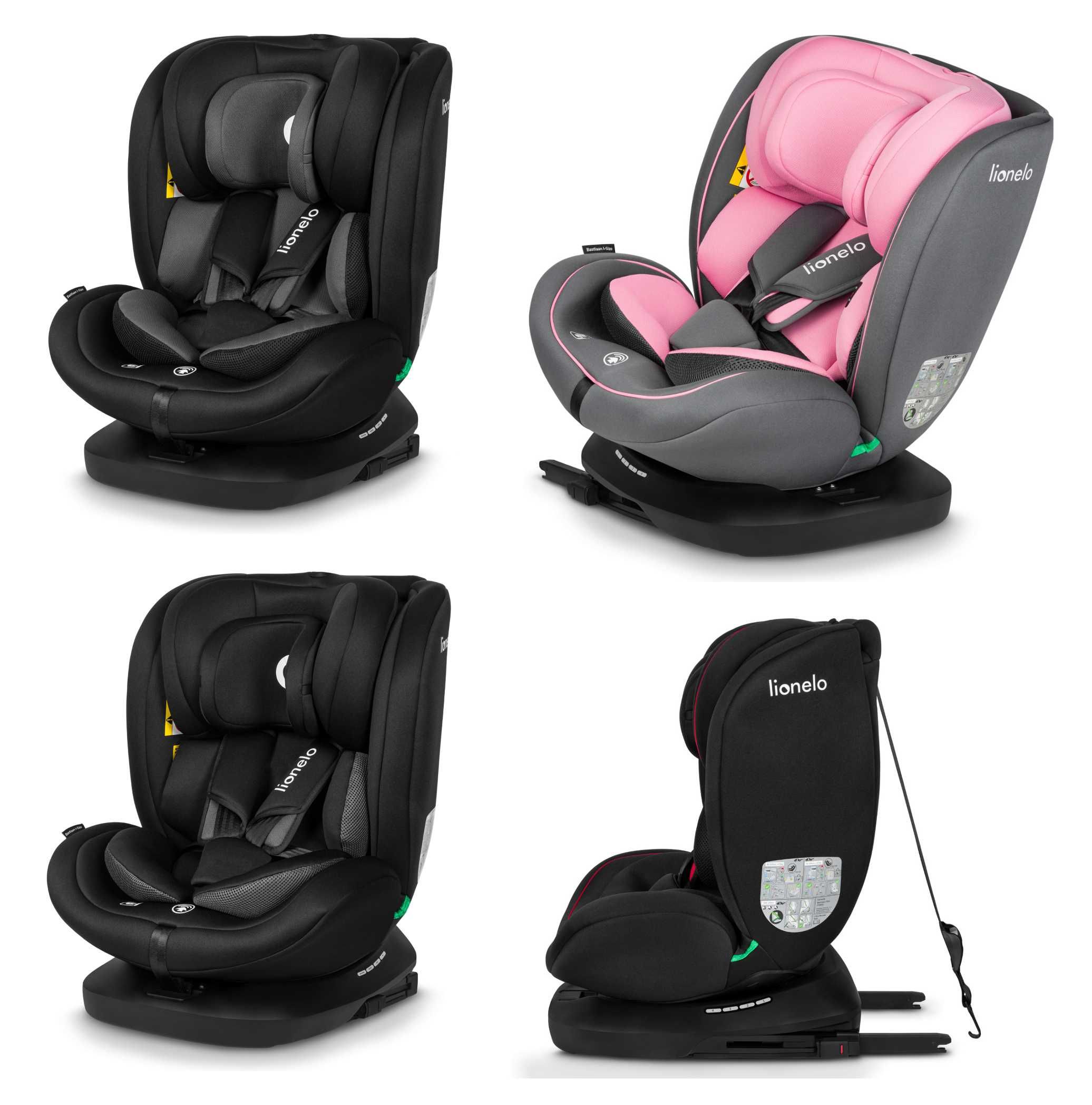 Fotelik samochodowy obrotowy Lionelo BASTIAAN i-Size ISOFIX 0-36kg P-Ń