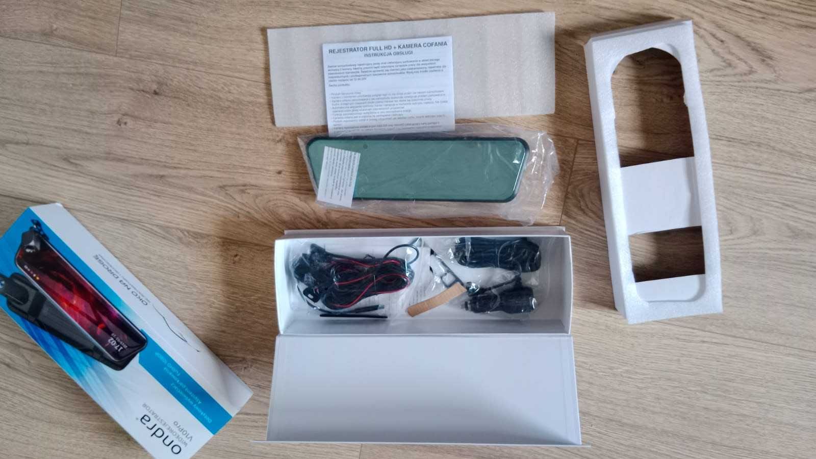 Nowa Kamera Samochodowa Ondra w lusterku Wideorejestrator Menu PL