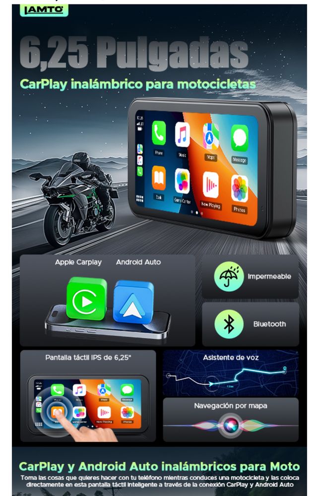 Carplay & Android auto para moto