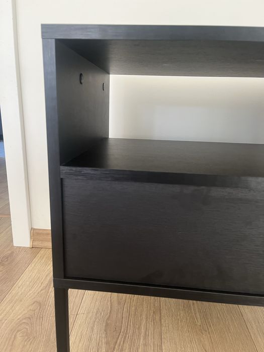Zestaw 2 szafek Czarny stolik szafka nocna AMBER na metalowych nogach