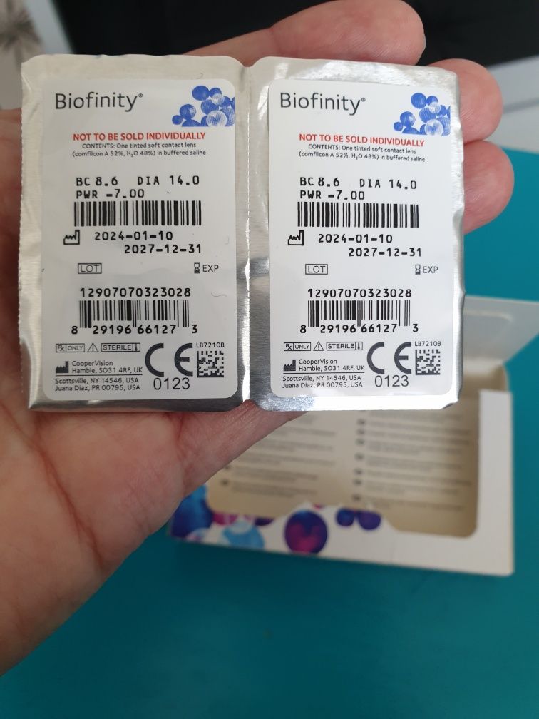 Soczewki kontaktowe miesięczne Biofinity 3 szt -7