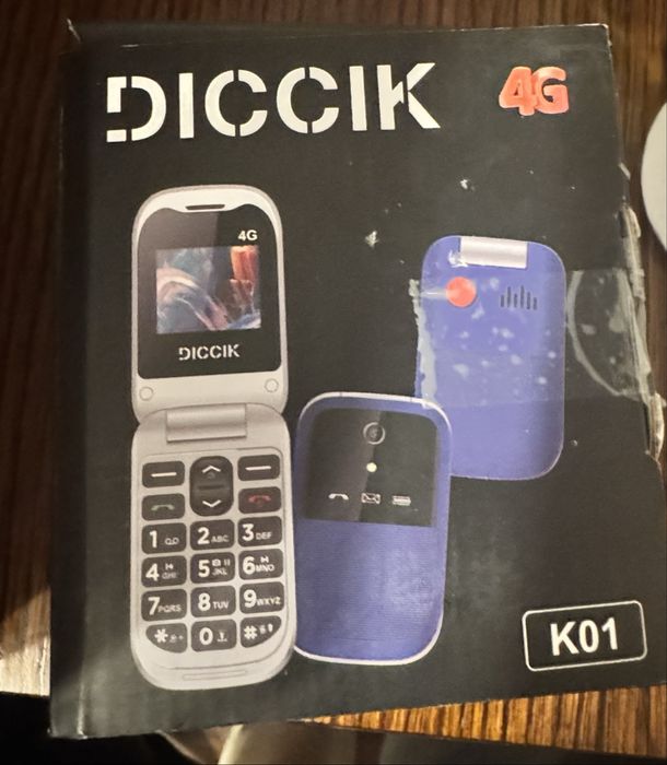 Diccik K01 senior telefon komórkowy składany - niebieski kolor