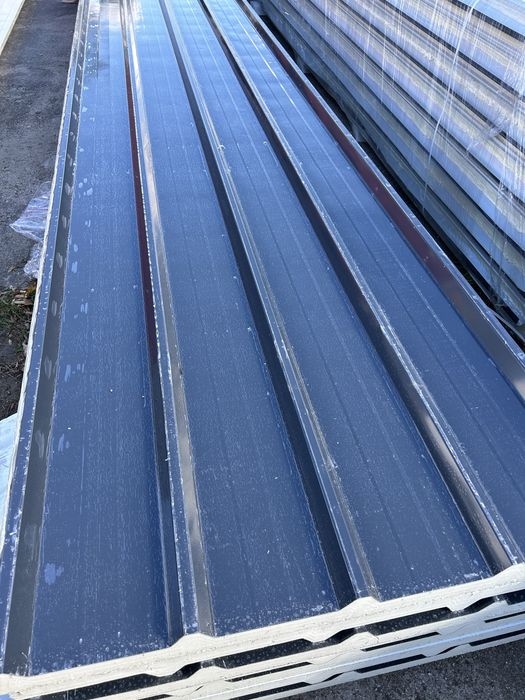 Plyta warstwowa 50mm 5cm dachowa na dach obornicka antracyt RAL 7016