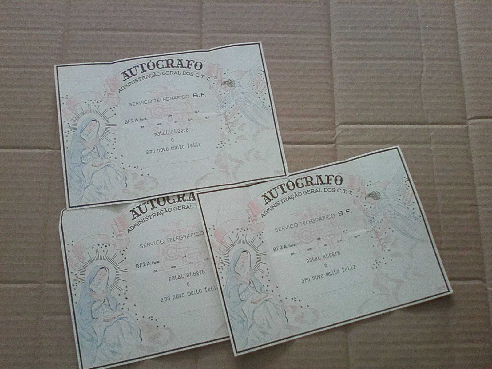 Autógrafo Administração Geral dos C.T.T. - conjunto de 3