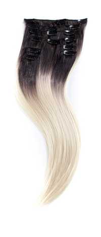 Clip in zestaw włosów ok 57cm ok. 100 gram 8 cz. 1b/613