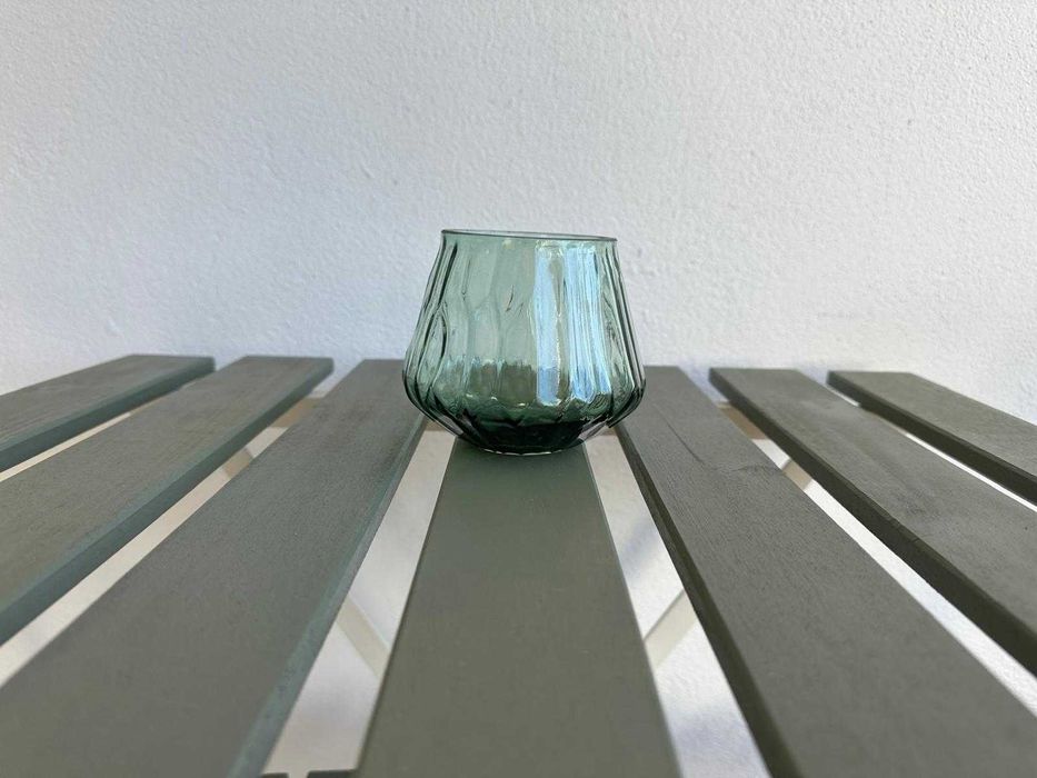 2 suportes para velas vidro verde CASA