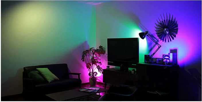 Lampada RGB varia de cores através do telemóvel (controle