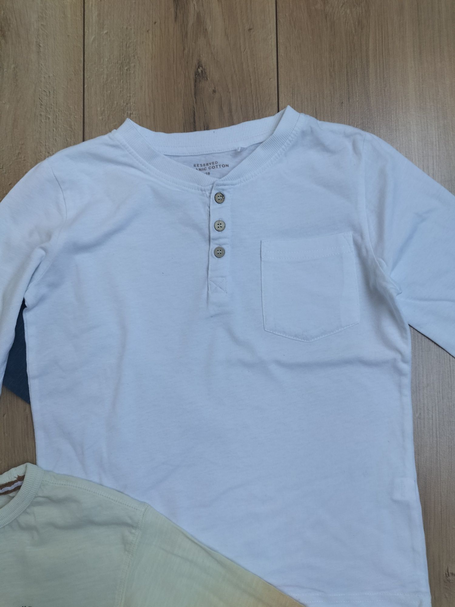 Bluzki koszulki długi rękaw r.128 3 szt. Reserved