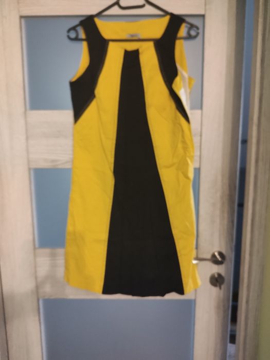 Żołto - czarno sukienka letnia damska