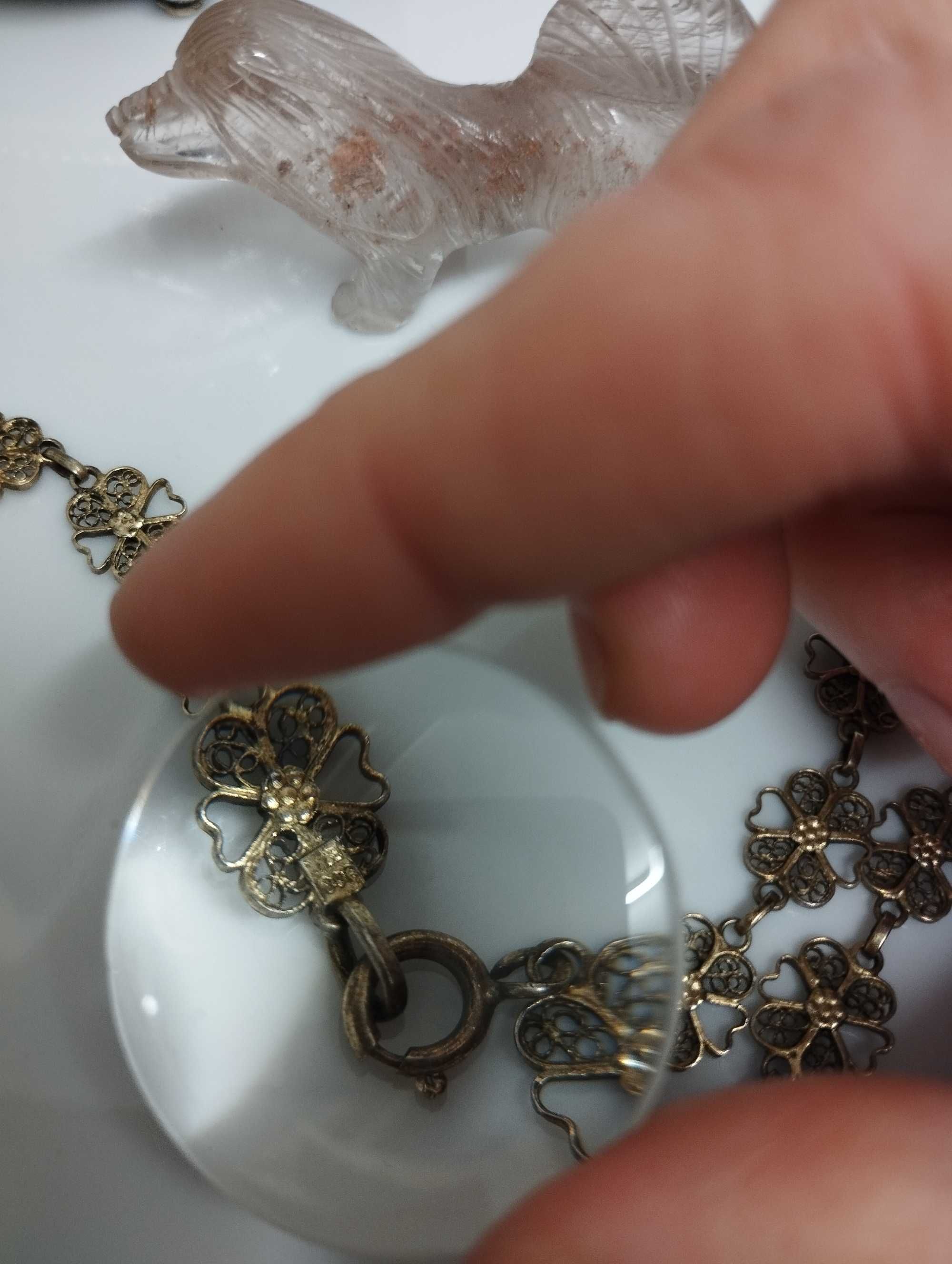 Серебряное позолоченное колье 800 проба серебро Антикварное